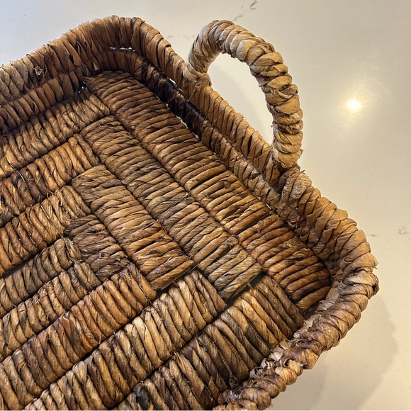 Woven Rectangular Basket Tray - Picture 2 of 5
